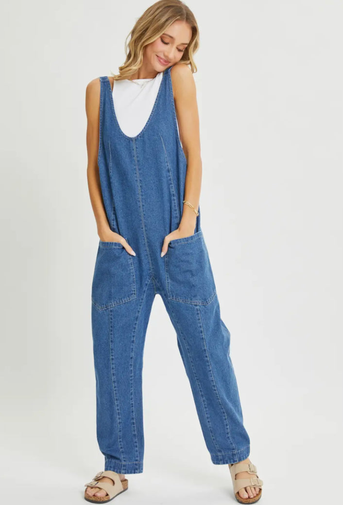 One and Done Denim Jumpsuit